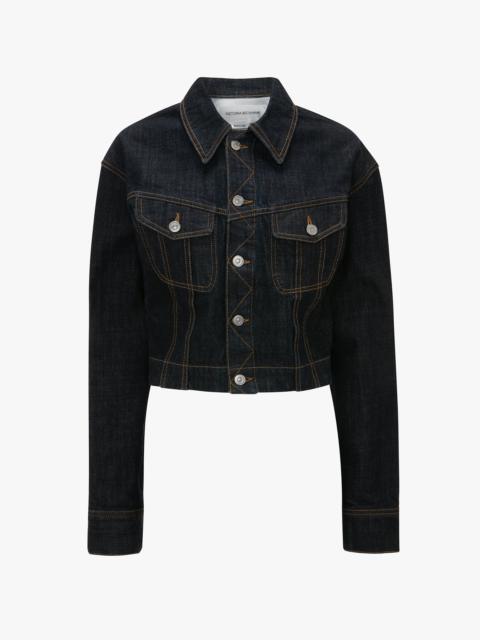 Cropped Denim Jacket In Indigo Rinse