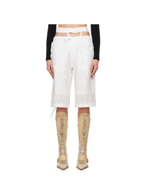 White Baggy Cargo Shorts