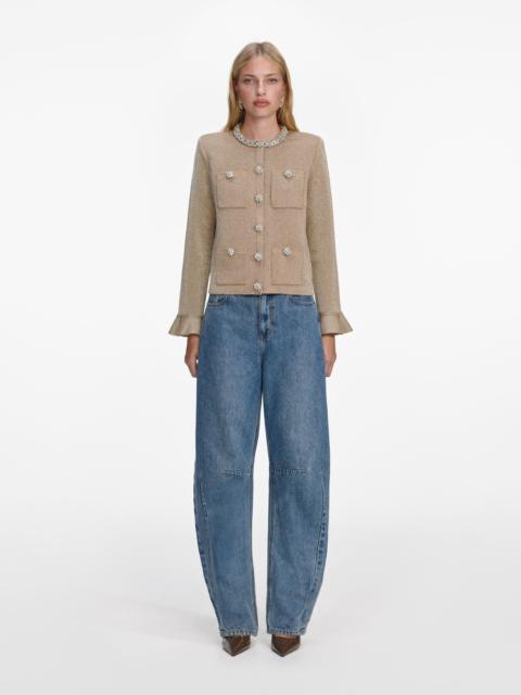 Gold Crystal Trim Cardigan