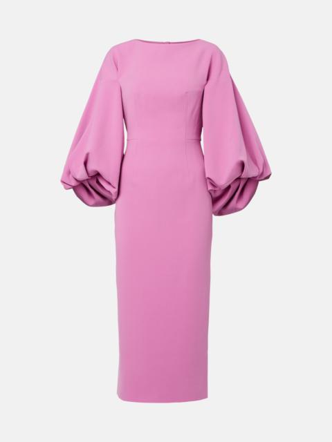 Garance balloon-sleeve crêpe gown