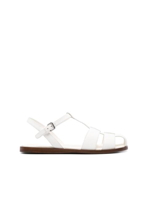 leather flat sandals