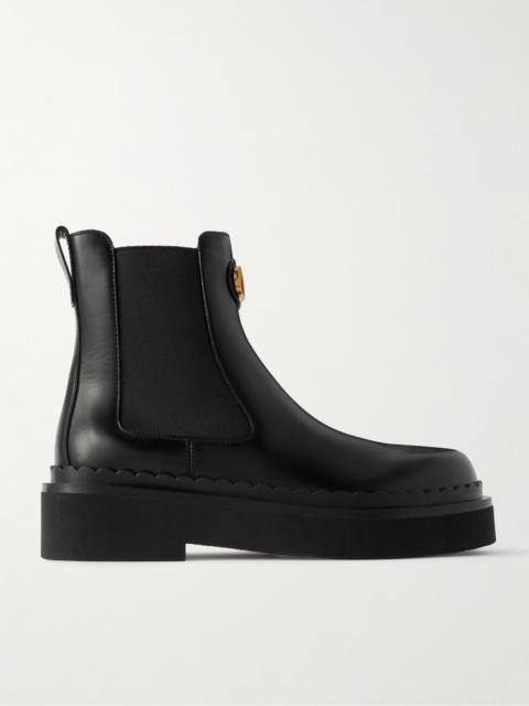 Beatle Vlogo Leather Ankle Boots