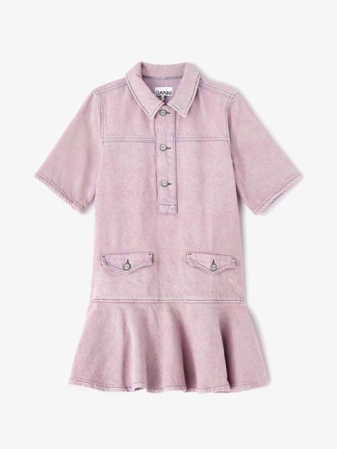 PINK WASHED DENIM DRESS