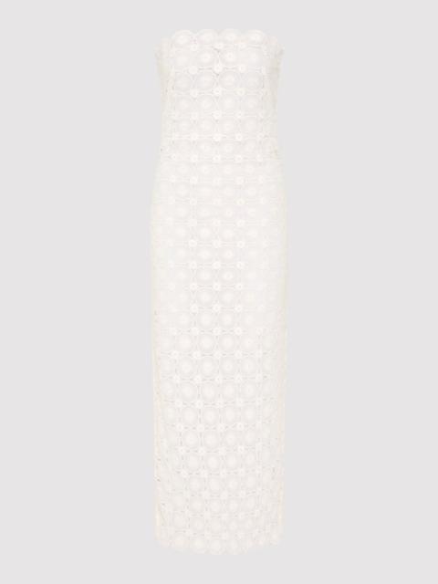Doily Column Dress - White