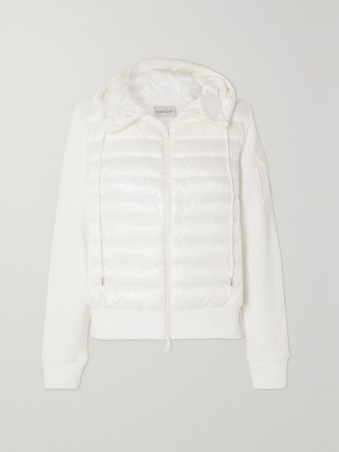 Paneled Cotton-blend Terry And Quilted Shell Down Hoodie