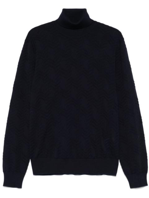 turtleneck chevron sweater