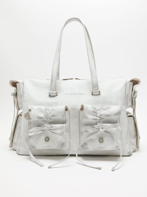 Multipocket tote bag - White/grey