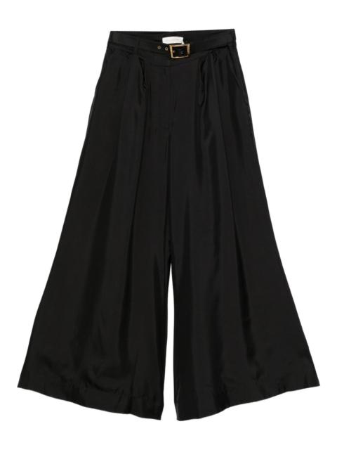 pleated belted trousers