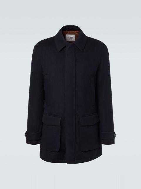 Technical virgin wool coat
