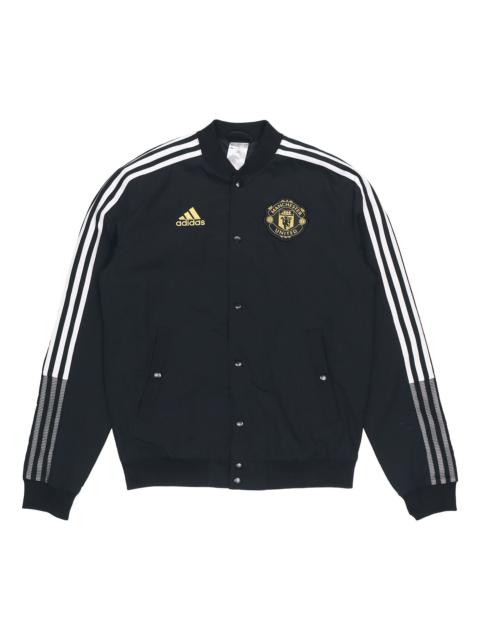 adidas Mufc Cny Bomber Series Soccer/Football Sports Printing aviator Jacket Black GU6960