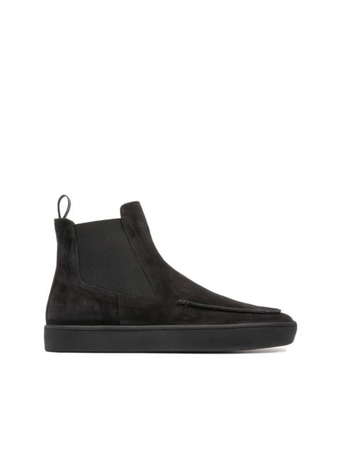 elastic-panel suede boots