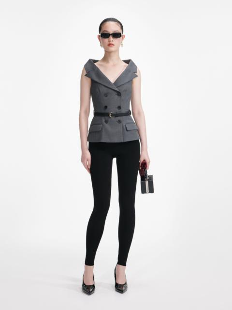 Grey Wool Tailored Top