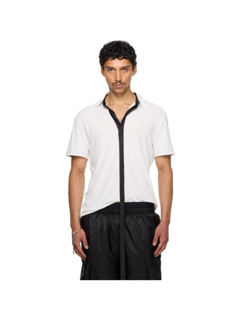 SSENSE Exclusive White Satin Strip Polo