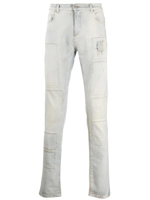slim-fit stonewashed jeans