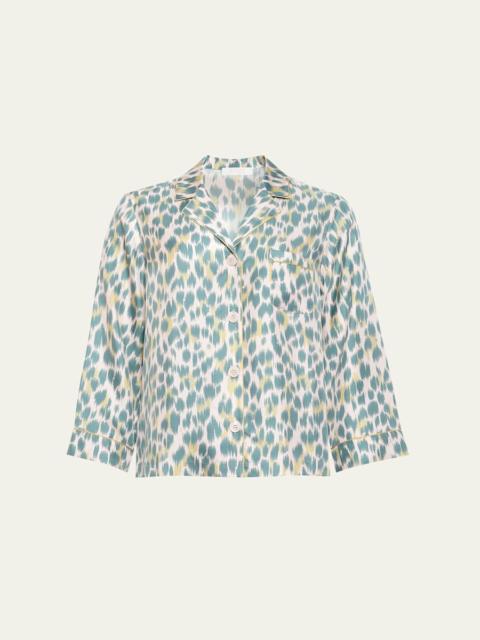Jaguar-Print Silk Shirt