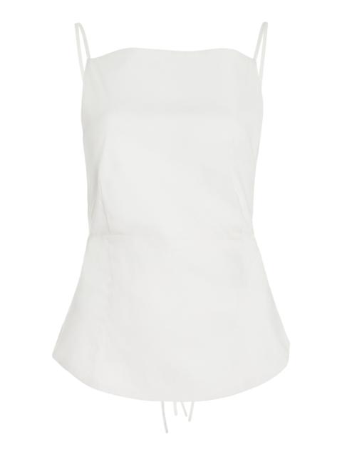 Exclusive Mer Sleeveless Organic Cotton-Blend Top white