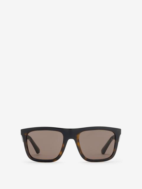Embossed Check Square Sunglasses