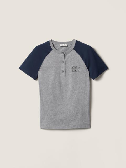 Cotton jersey Henley shirt