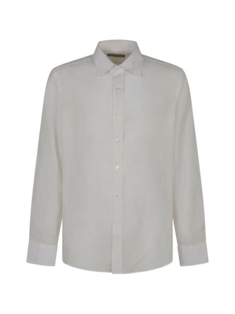 long-sleeved linen shirt