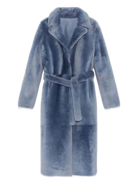 belted shearling coat