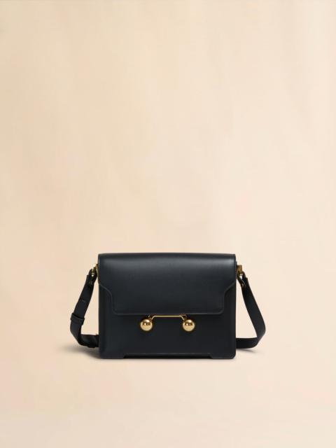 BLACK LEATHER TRUNKAROO MEDIUM SHOULDER BAG