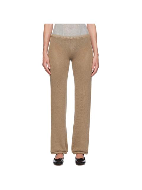 Beige Isabella Straight Lounge Pants
