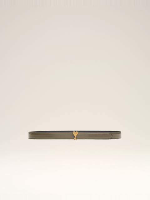 BROWN GLAZED LEATHER AMI DE COEUR BUCKLE 25 MM BELT