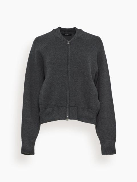 Herman Knitted Bomber in Charcoal Melange