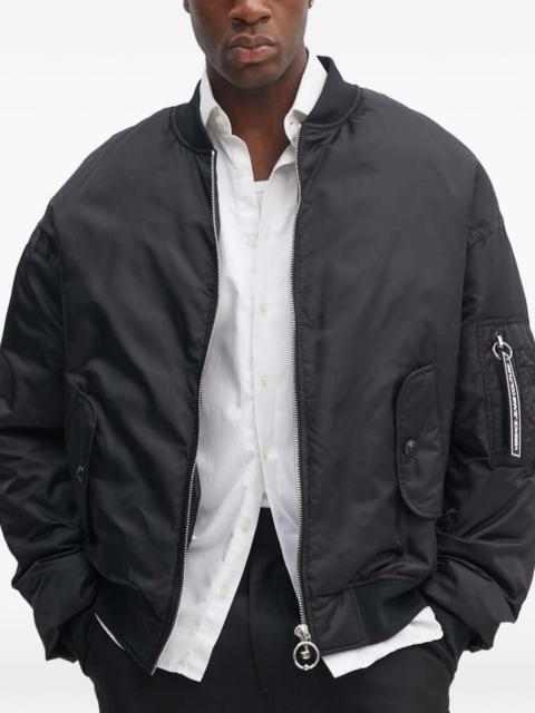 hooded zip-fastening jacket
