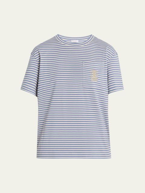 Striped Cotton Jersey Short-Sleeve T-Shirt