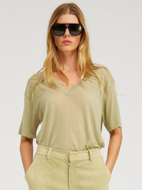 PISTACHIO TISSUE V-NECK TEE