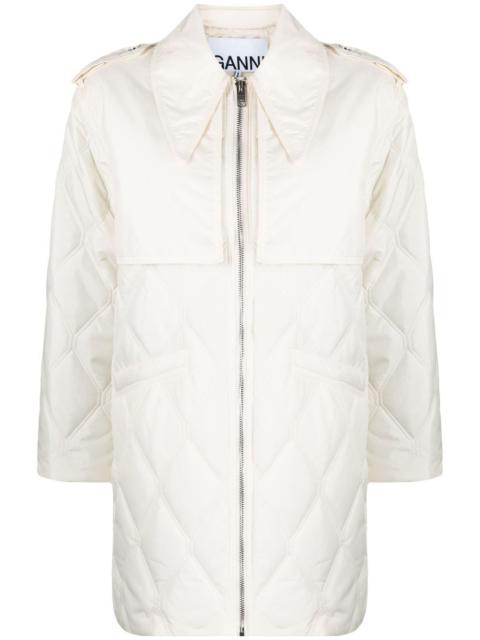 quilted zip-up jacket