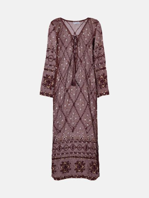 Embroidered cotton kaftan