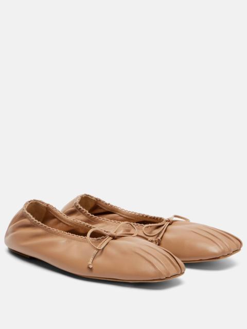 Leather ballet flats