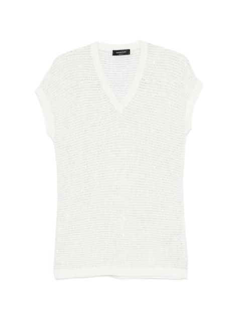 open-knit sparkle T-shirt