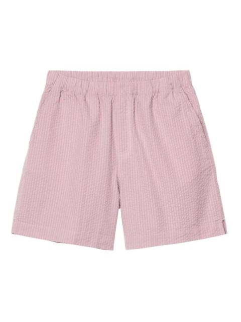 textured elastic-waist shorts
