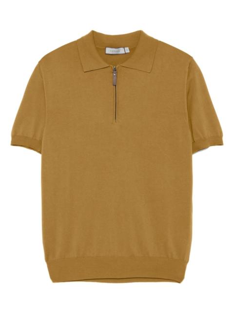 cotton zip-up polo shirt
