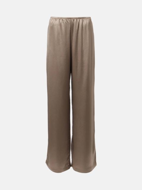 Barb satin wide-leg pants
