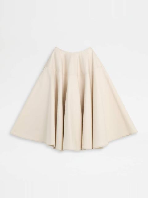 SKIRT IN COTTON AND SILK - WHITE