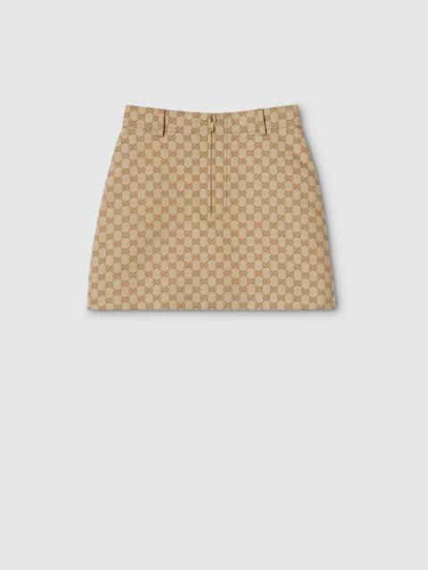 GG cotton canvas jacquard fabric skirt