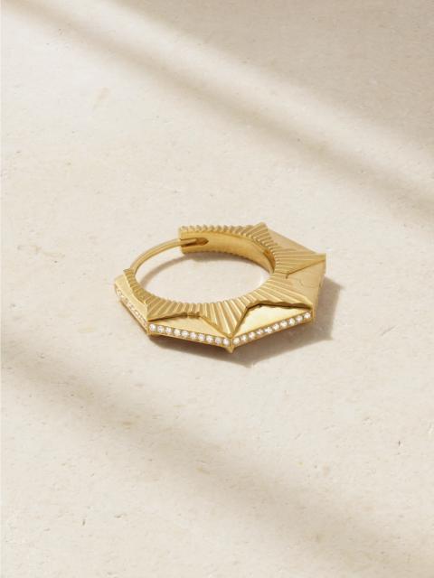 Nyc 18-karat Gold Diamond Single Hoop Earring