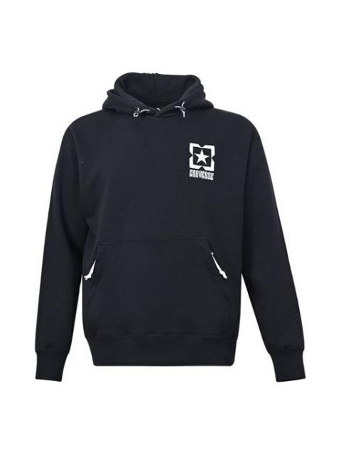 Men's Converse Contrasting Colors Logo Fleece Sports Black 10021090-A04