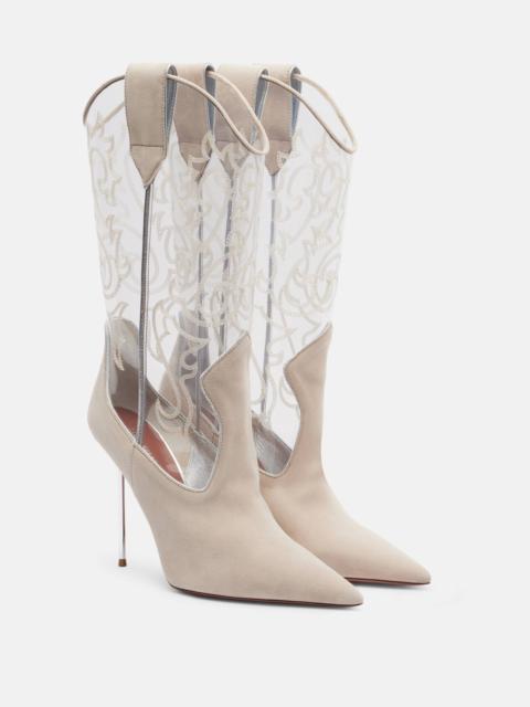 Lidia 105 suede and PVC cowboy boots