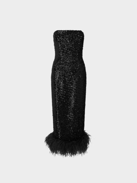 MINELLI MIDI DRESS IN TEXTURED SEQUIN
