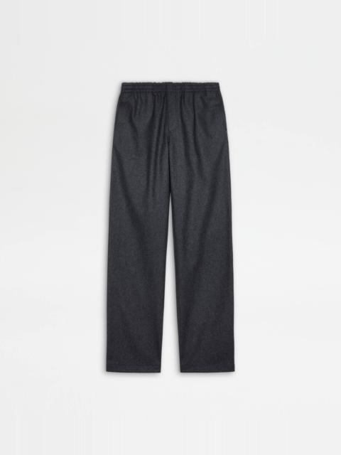 PANTS IN FLANNEL WITH DRAWSTRING - GREY