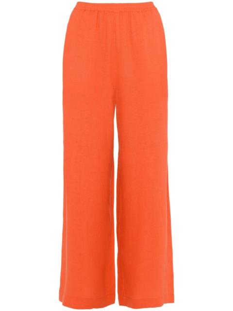 Select wide-leg linen trousers