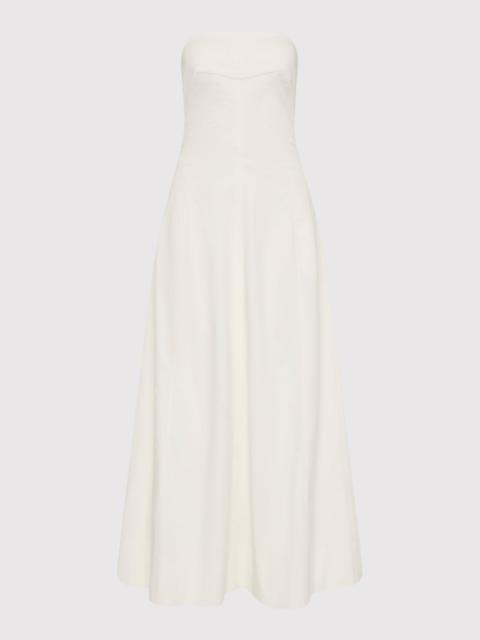 Sculpted Cotton Strapless Dress - Milk