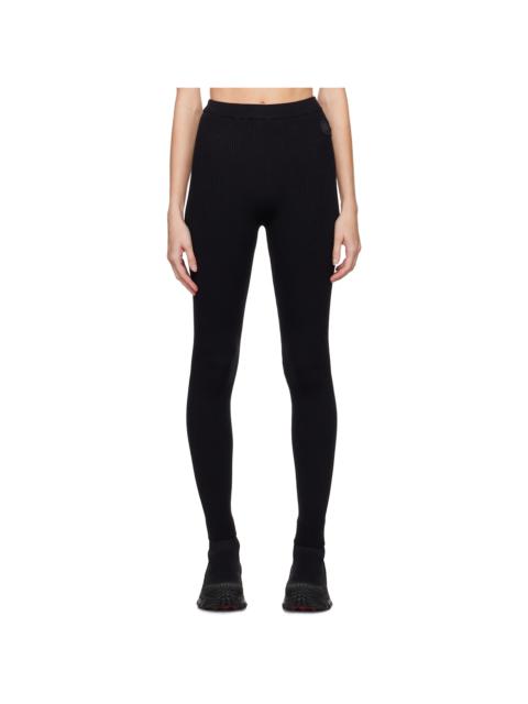 Two-Pack Black Rib-Knit Leggings