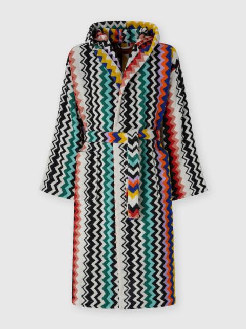 Best cotton terry bathrobe zig zag