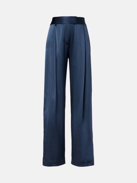 High-rise silk wide-leg pants